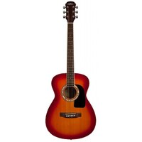 Aria AF-15 Folk Size AC/EL Guitar with Cutaway in Cherry Sunburst