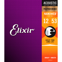 ELIXIR NANOWEB PHOSPHOR BRONZE LIGHT 12-53