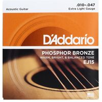 D'Addario EJ15 Phosphor Bronze Acoustic Guitar Strings - Extra Light (10-47)