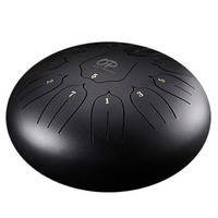 Opus Percussion 12" Metal 11-Note Lotus Carves Style Tongue Drum in Black