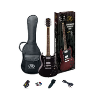 SX GTSE4SKB Electric Guitar with Accessories - BLACK 