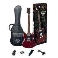SX GTSE4SKTWR Electric Guitar with Accessories - Transparent Wine Red