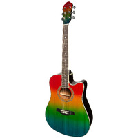 Martinez 41 Series Acoustic Guitar - Rainbow Gloss Finish
