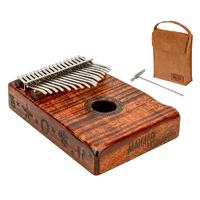 Mahalo 17 Note Kalimba Flame Koa
