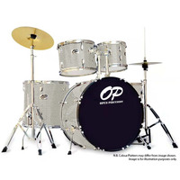 Opus Percussion 5-Piece Rock Drum Kit in Silver Sparkle