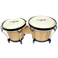 Percussion Plus PPB3NAT Wood 6 and 7 Inch Natural Bongos with Bag