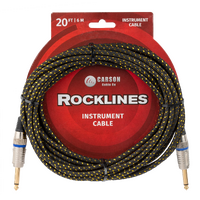 20FT BRAIDED INSTRUMENT CABLE BLACK & GOLD