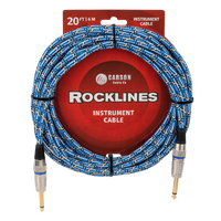 20FT BRAIDED INSTRUMENT CABLES BLUE & WHITE