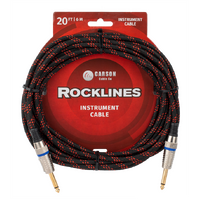 20FT BRAIDED INSTRUMENT CABLES BLACK & RED